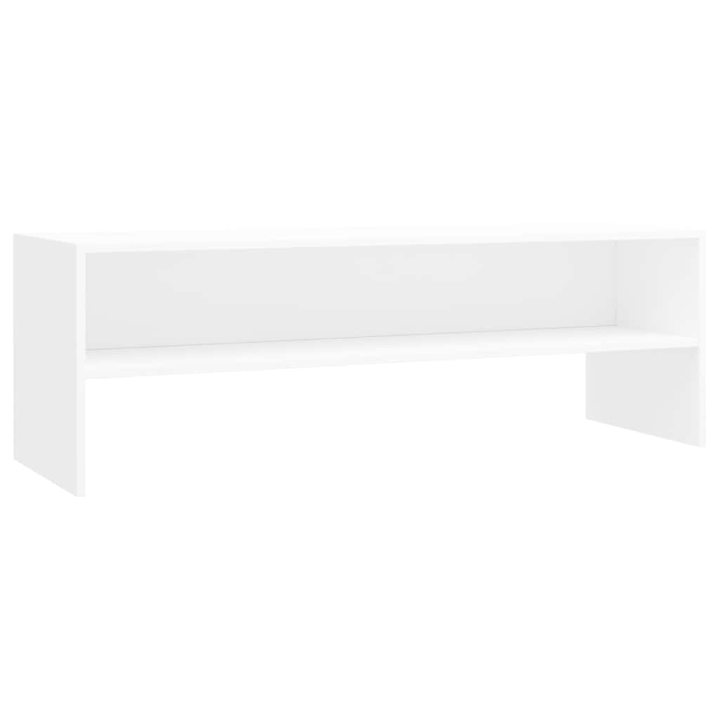 TV Cabinet White Engineered Wood Medium TV Cabinet Rectangular