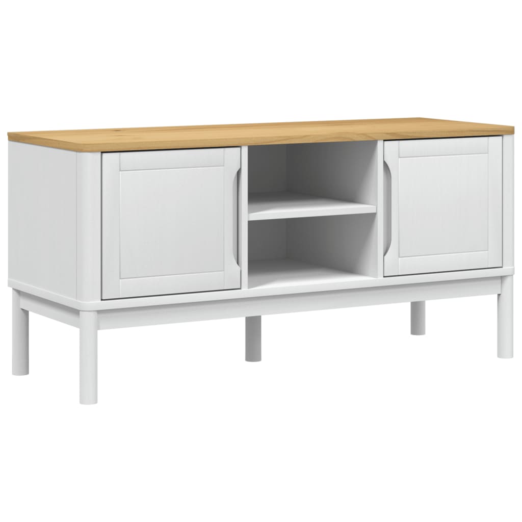 TV Cabinet White Solid pine wood, engineered wood