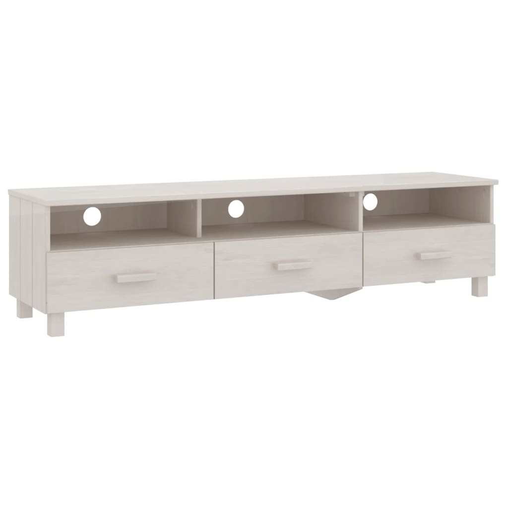 TV Cabinet White Solid pine wood, MDF Large TV Cabinet