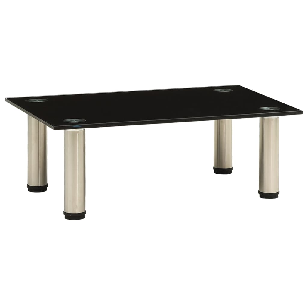 TV Stand Black 15.7"x13.8"x6.7" Tempered Glass