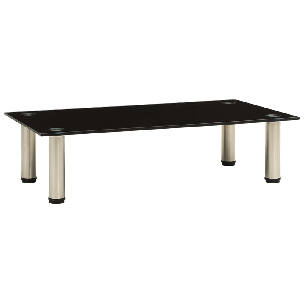 TV Stand Black 23.6"x13.8"x6.7" Tempered Glass