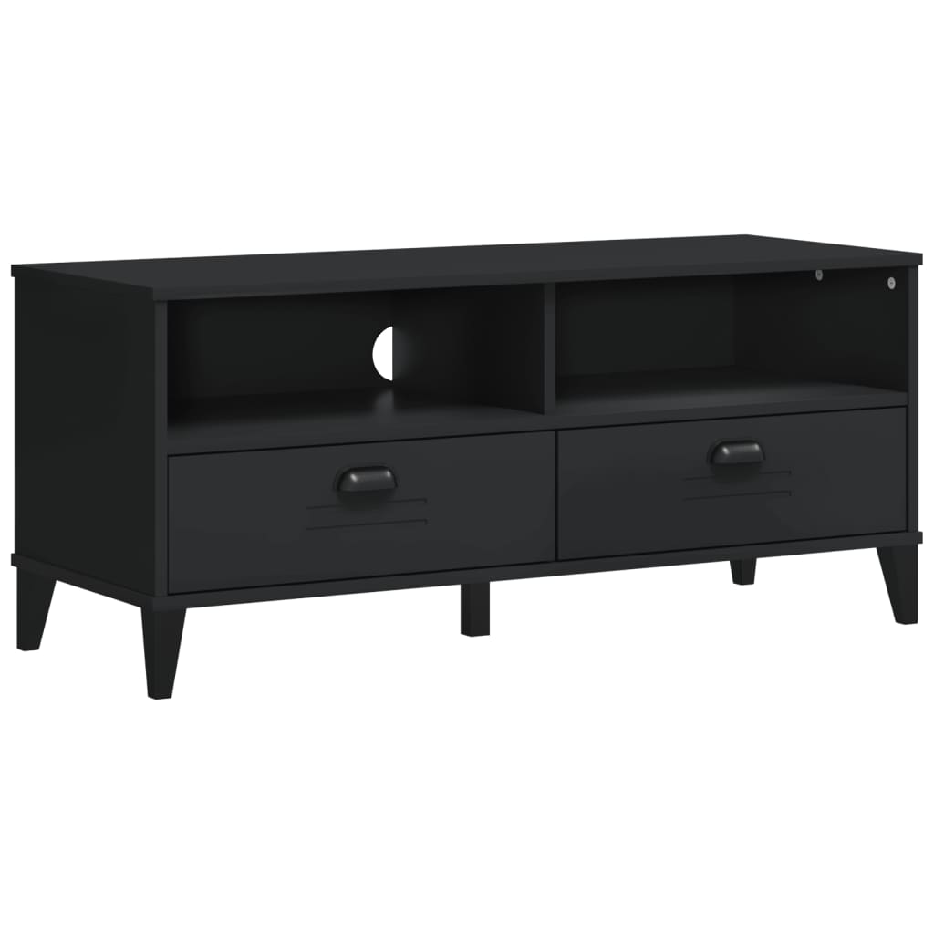 TV Stand Black Engineered wood, Plastic Medium TV Cabinet