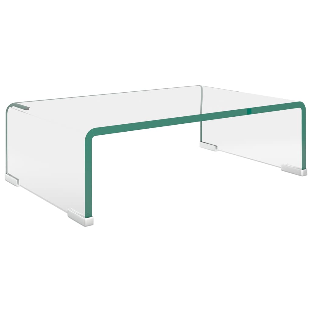 TV Stand Clear Toughened Glass, Plastic 15.7 x 9.8 x 4.3 in