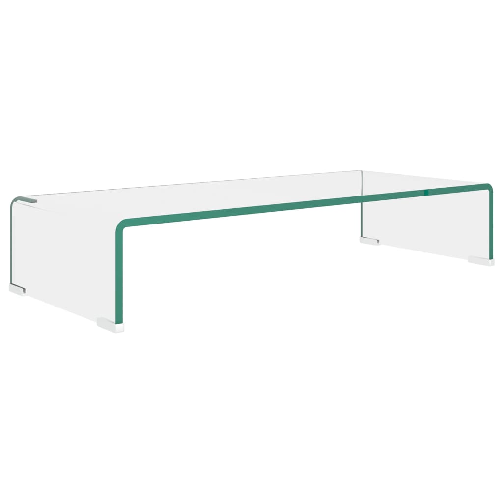 TV Stand Clear Toughened Glass, Plastic Compact Modern TV Stand