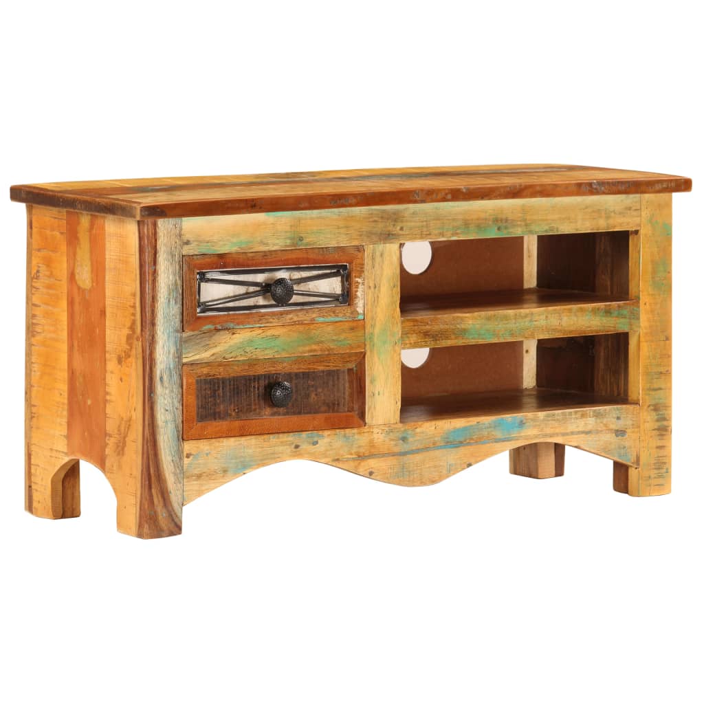 TV Stand Varied Solid Reclaimed Wood 31.5 x 11.8 x 15.7 in