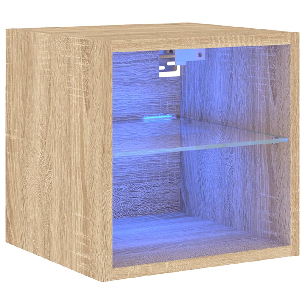 TV Wall Cabinet Sonoma oak Engineered wood, tempered glass