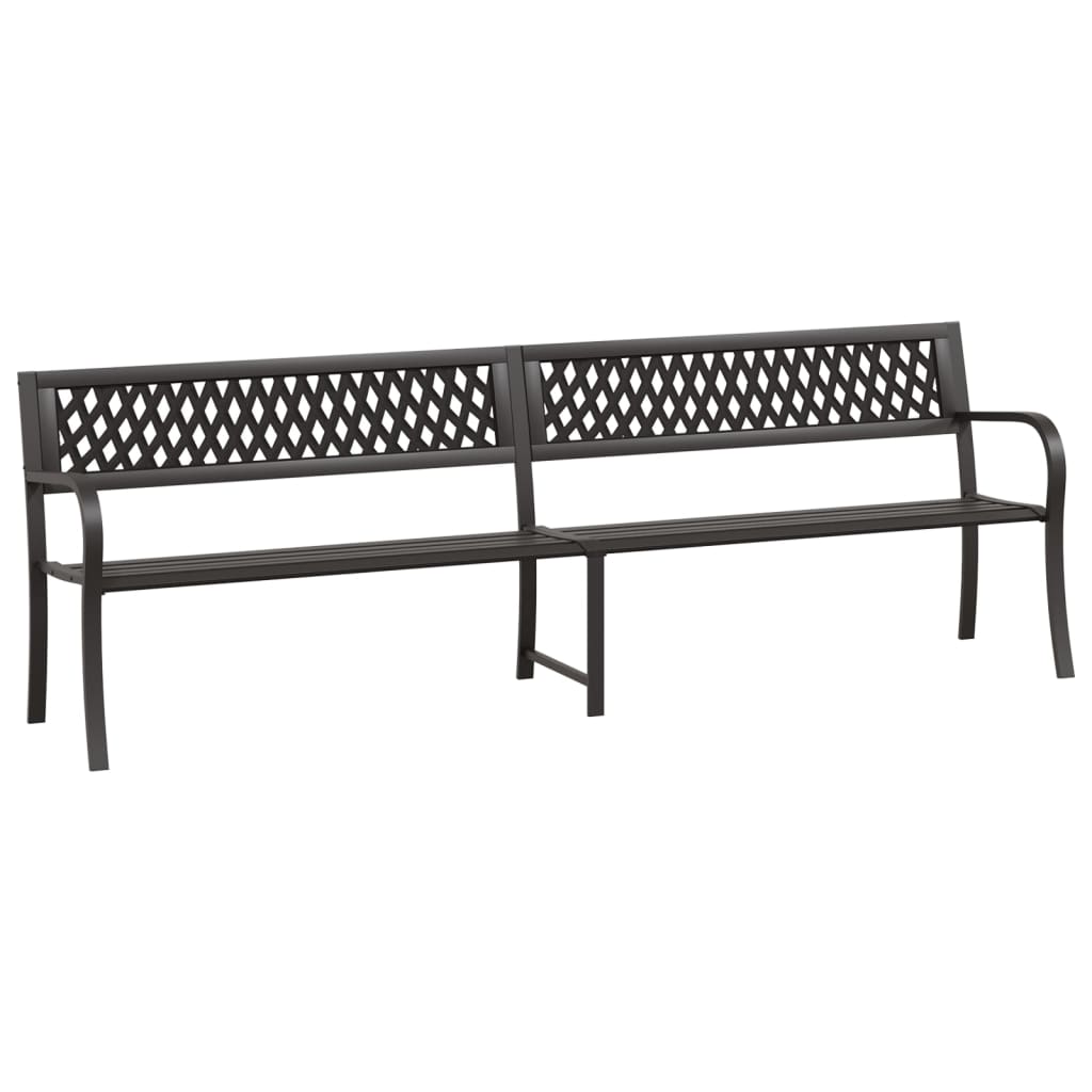 Twin Garden Bench Black Powder-coated steel, Plastic 93.3 in wide