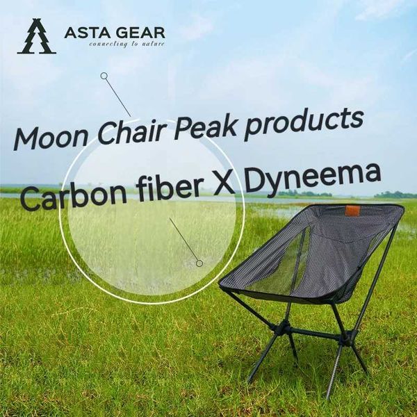 Ultra-light folding carbon fiber lunar chair for outdoor camping