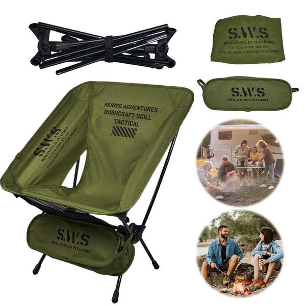 Ultralight folding chair made of Oxford cloth, perfect for travel, camping, and fishing, with a moon-shaped design for comfort and portability