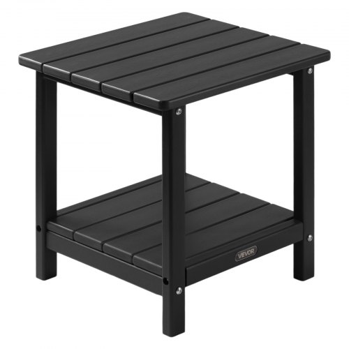 VEVOR 17.72x14.96x17.32 inch weather-resistant HDPE outdoor side table with double-layer design for easy maintenance