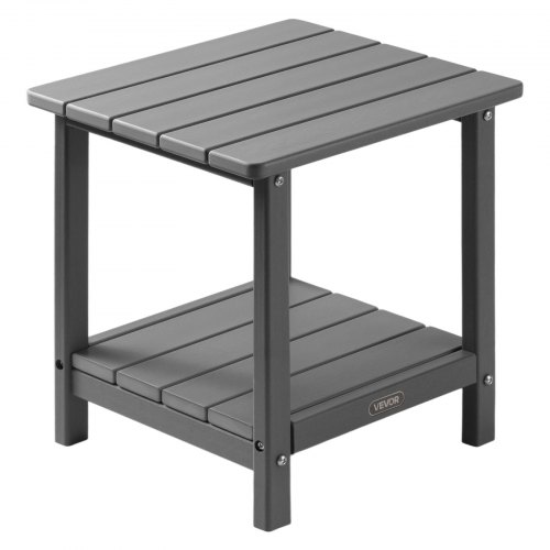 VEVOR 17.72x14.96x17.32-inch weather-resistant HDPE outdoor side table with dual-layer design for easy care