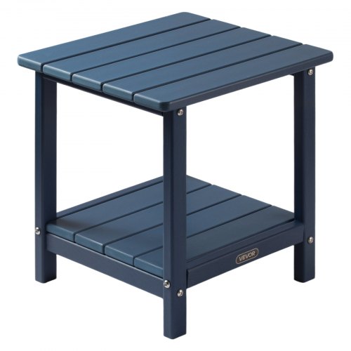 VEVOR 17.72x14.96x17.32-inch weather-resistant HDPE outdoor side table with dual-layer design for easy maintenance