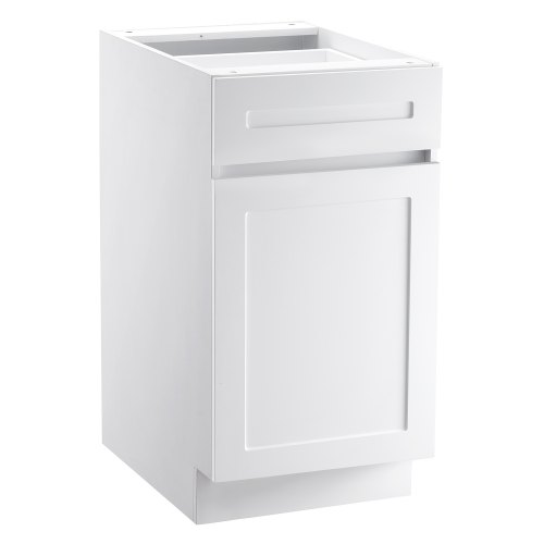 VEVOR 18-Inch White Shaker Base Cabinet with Soft-Close Drawer, Unassembled 18"W x 24"D x 34.5"H RTA Drawer Base Cabinet