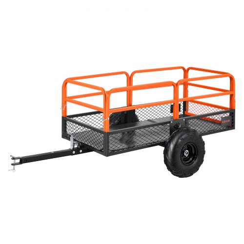VEVOR 22 Cu. Ft. Garden Utility Dump Trailer with 1600lbs Capacity, Removable Rear Panel for ATV/UTV Towing