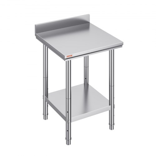 VEVOR 24x24x35-inch stainless steel commercial food prep table with height adjustment