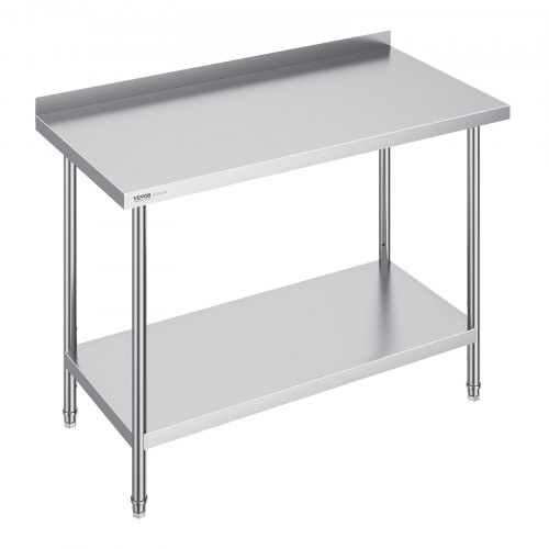VEVOR 24x48x36-inch stainless steel commercial food prep table with height adjustment