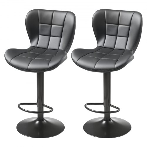 VEVOR 2-Pack Modern PU Leather Counter Stools, Swivel Bar Chairs with Backrest, Footrest, and Adjustable Height