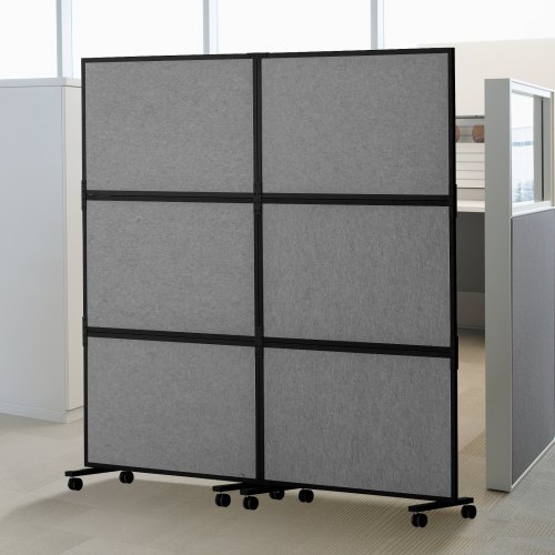 VEVOR 2-panel freestanding office divider, dark gray, reduces noise and provides privacy for room separation