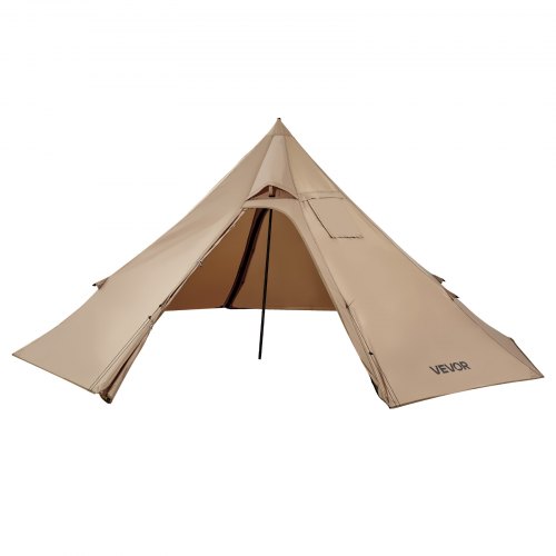 VEVOR 2-person hot tent, portable winter tipi with stove jack, waterproof canvas shelter for 4-season hiking and camping