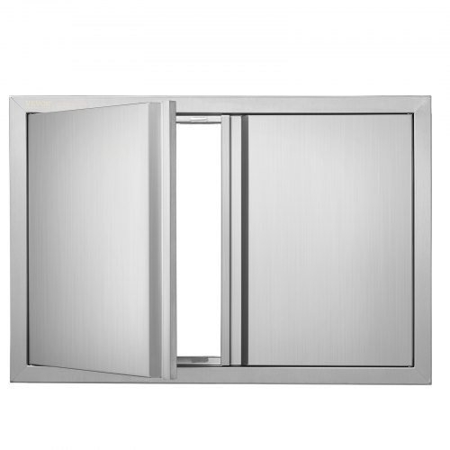 VEVOR 30x21 Inch Stainless Steel BBQ Access Door, Double Outdoor Kitchen Flush Mount with Recessed Handles, Vertical Wall Door for BB