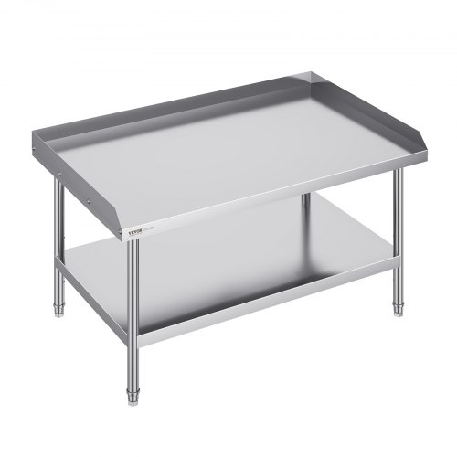 VEVOR 30x48x26-inch stainless steel commercial food prep table with 3-sided backsplash and heavy-duty construction