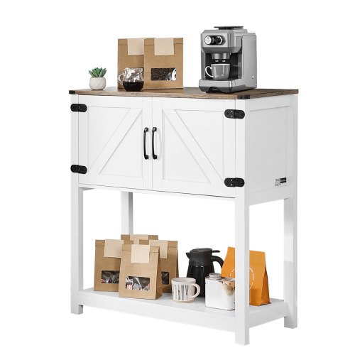 VEVOR 31.5" farmhouse coffee bar cabinet with 3-tier storage and magnetic doors