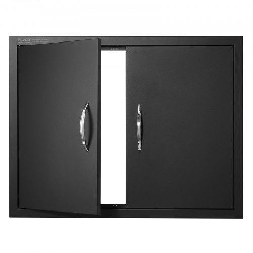 VEVOR 31x24 inch double outdoor kitchen BBQ door with cold plate flush mount, vertical wall design featuring handles, ideal for BBQ islands and grills