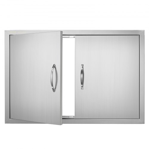 VEVOR 33x22 Inch Stainless Steel BBQ Island Access Door with Handles, Flush Mount Vertical Wall Entry for Outdoor Kitchens