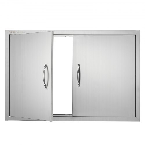 VEVOR 36"W x 24"H stainless steel double outdoor kitchen door with handles for BBQ islands