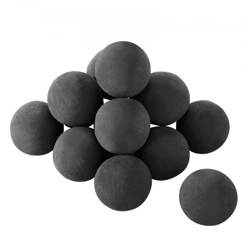 VEVOR 3-inch ceramic fire balls, 15-piece reusable lava rocks for indoor/outdoor fire pits, decorative stones for propane or gas fires