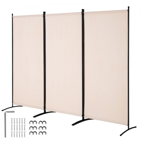 VEVOR 3-panel folding room divider, freestanding privacy screen for portable space separation