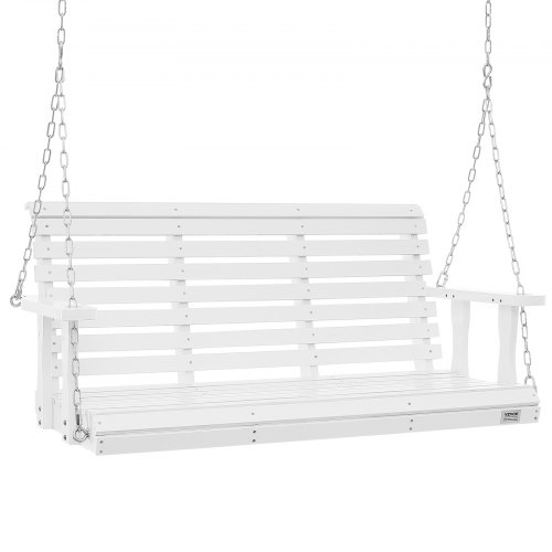 VEVOR 4.5 ft Wooden Porch Swing, Upgraded Patio Bench with 880 lbs Capacity for Courtyard & Garden, Heavy Duty Swing Chair