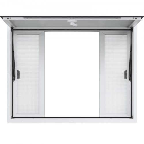 VEVOR 48"x36" Concession Window: Aluminum Alloy Food Truck Service Window featuring 4 Horizontal Sliding Panels, Awning Door, and Drag Hook, Opens up to 85 Degrees