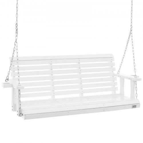 VEVOR 5.5 ft Wooden Porch Swing, Upgraded 880 lbs Capacity Patio Bench for Garden & Courtyard, Durable Swing Chair with Stand