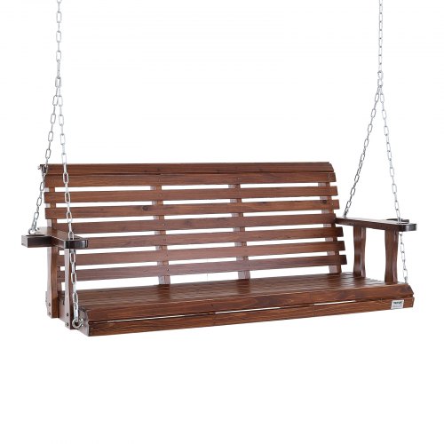 VEVOR 5.5 ft Wooden Porch Swing, Upgraded Garden Bench with 880 lbs Capacity, Heavy Duty Outdoor Swing Chair