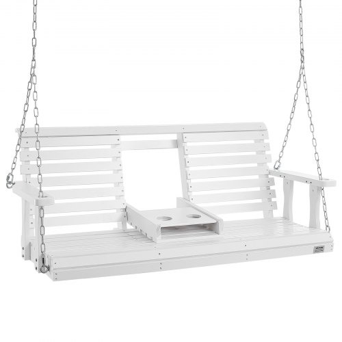 VEVOR 5-ft Wooden Porch Swing, Upgraded 880-lb Capacity Patio Bench for Courtyard & Garden, Heavy-Duty Swing Chair