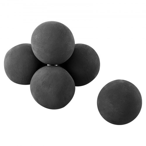 VEVOR 5-inch ceramic fire balls, 6-piece set of reusable decorative stones for indoor/outdoor propane or gas fire pits