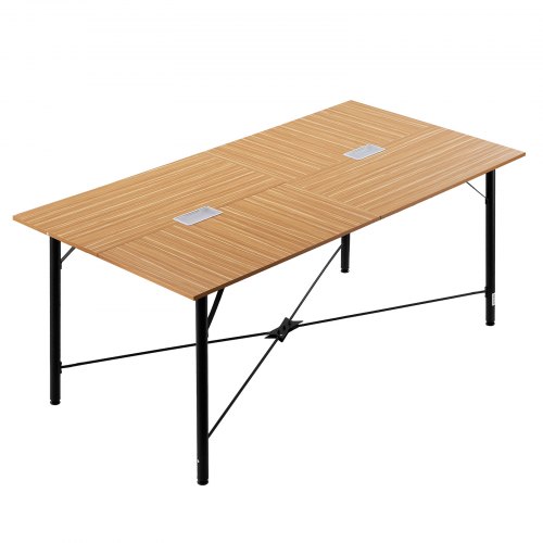 VEVOR 6ft conference table for 6-8 people, modern rectangular meeting desk with metal legs, ideal office boardroom table
