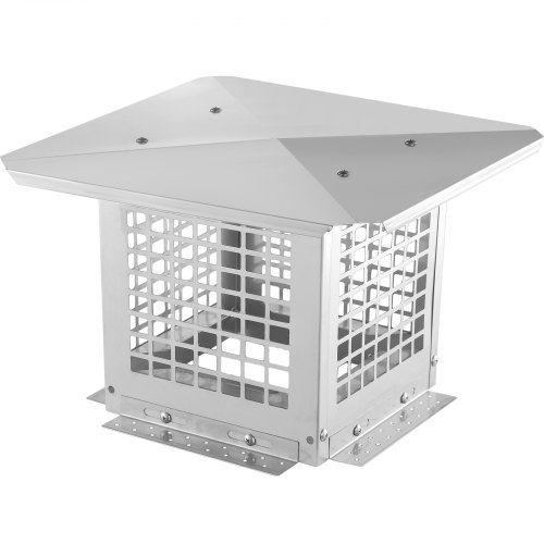 VEVOR 9x9 inch 304 stainless steel chimney cap, sturdy fireplace cover with simple setup, includes mesh screen