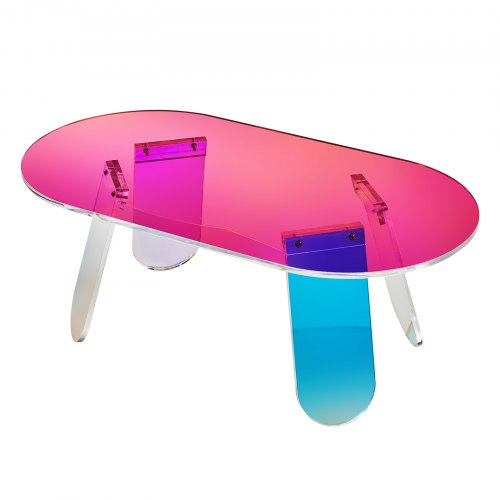VEVOR Acrylic Coffee Table, Iridescent Acrylic End Table, 13.8 inch high Colorful Acrylic Side Table, for Coffee, Drink, Food, Snack used in Living Ro

VEVOR iridescent acrylic coffee and side table, 13.8-inch colorful end table for drinks, snacks and living room use