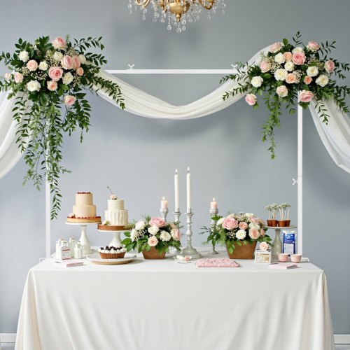 VEVOR adjustable metal table arch stand with clamps, 13"-42" height & 28"-98" length, ideal for tabletop balloon frames at weddings