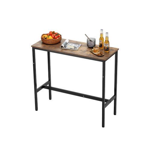 VEVOR Bar Table, Durable Metal High-Top Pub Table, Slim Long Kitchen Dining, Cocktail Counter Bar-Height Desk, Simple Assembly, 39x16x35.5 Inches