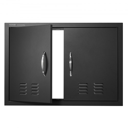 VEVOR BBQ access panel, 30x21 inch double outdoor kitchen door, flush-mounted cold plate, vertical wall door featuring handles and vents, designed for BBQ setups