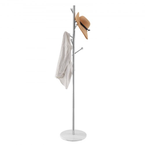 VEVOR coat rack with marble base and 8 hooks, a sturdy freestanding hall tree for entryways, bedrooms, or offices
