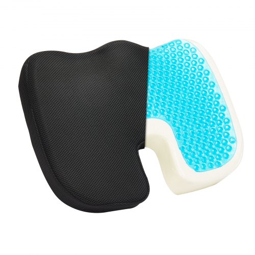 VEVOR Cooling Gel Seat Cushion with Memory Foam, Pressure-Relieving Wheelchair Pad featuring U-Shaped Cutout & Detachable Cover, Lightweight Design