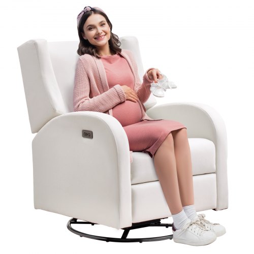 VEVOR electric recliner with swivel and gliding motion, supports up to 250 lbs, features USB charging and polyester upholstery
