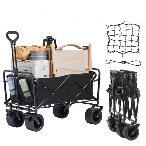 VEVOR foldable wagon with 3 cu.ft capacity, all-terrain wheels, and 350 lbs load limit
