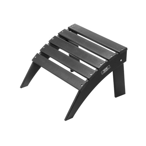 VEVOR folding Adirondack ottoman made of durable HDPE plastic, measuring 18.7x19.7x13 inches, serves as a weatherproof footrest for Adirondack chairs