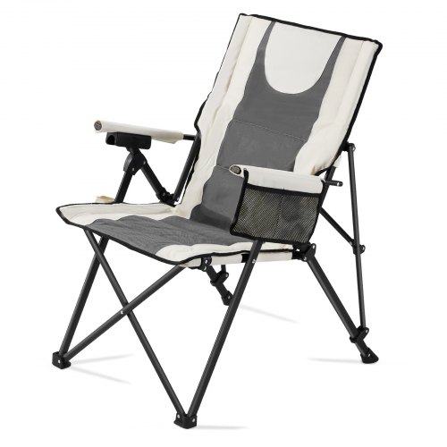 VEVOR folding reclining camping chair with 3 positions, high back design, 260lb capacity, padded for comfort, includes armrests