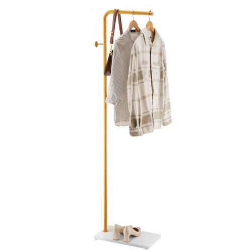 VEVOR freestanding coat rack with quartz base and 3 round hooks, ideal for entryways, bedrooms, or living rooms